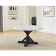 Best Quality Furniture Faux White Marble Dining Table with Dark Rustic Wood