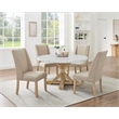 Best Quality Furniture Faux White Marble Dining Set with Rustic Wood Finish