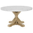 Best Quality Furniture Faux White Marble Dining Set with Rustic Wood Finish
