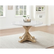 Best Quality Furniture Faux White Marble Dining Table with Rustic Wood Finish