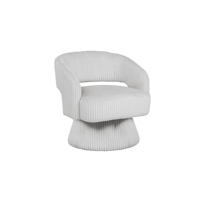 Best Quality Furniture Swivel Accent Chair in Light Gray Velvet Stripe Fabric