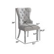 Best Quality Furniture Button Tufted Side Chairs in Rich Gray Boucle Fabric