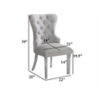 Best Quality Furniture Button Tufted Side Chairs in Cream Boucle Fabric