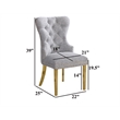 Best Quality Furniture Button Tufted Side Chairs in Rich Gray Boucle Fabric