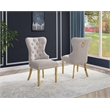 Best Quality Furniture Button Tufted Side Chairs in Gray Boucle Fabric