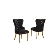 Best Quality Furniture Button Tufted Side Chairs in Black Boucle Fabric