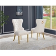 Best Quality Furniture Button Tufted Side Chairs in Cream Boucle Fabric