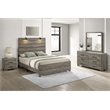 Best Quality Furniture 4pc Antique Gray Wood Panel Bedroom Set with Headlamps