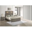 Best Quality Furniture 3pc Antique Gray Wood Panel Bedroom Set with Headlamps