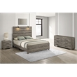 Best Quality Furniture 3pc Antique Gray Wood Panel Bedroom Set with Headlamps