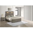 Best Quality Furniture 2pc Antique Gray Wood Panel Bedroom Set with Headlamps
