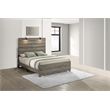 Best Quality Furniture Antique Gray Wood Panel Full Size Bed with Headlamps