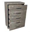 Best Quality Furniture Antique Gray Wood 5 Drawer Chest with Rustic Finish