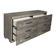 Best Quality Furniture Antique Gray Wood 6 Drawer Dresser with Rustic Finish