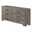 Best Quality Furniture Antique Gray Wood 6 Drawer Dresser with Rustic Finish