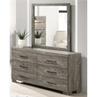 Best Quality Furniture Antique Gray Wood 6 Drawer Dresser with Rustic Finish