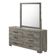 Best Quality Furniture Antique Gray Wood 6 Drawer Dresser with Rustic Finish