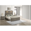 Best Quality Furniture 3pc Antique Gray Wood Panel Bedroom Set with Headlamps
