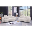 Best Quality Furniture 2 Piece Sofa & Loveseat Set in Beige Boucle Teddy Fabric