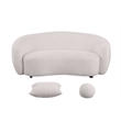 Best Quality Furniture 2 Piece Sofa & Loveseat Set in Beige Boucle Teddy Fabric