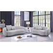 Best Quality Furniture 2 Piece Sofa & Loveseat Set in Gray Boucle Teddy Fabric