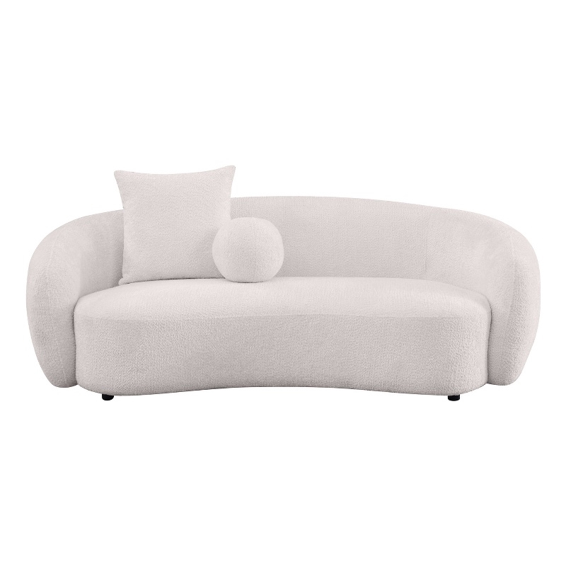 Best Quality Furniture 3 Seater Sofa in Beige Boucle Teddy Fabric