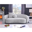 Best Quality Furniture 3 Seater Sofa in Light Gray Boucle Teddy Fabric
