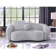 Best Quality Furniture 2 Seater Loveseat in Light Gray Boucle Teddy Fabric