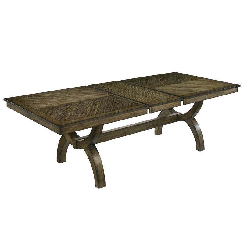 Best Quality Furniture Antique Brown Wood Extendable Dining Table Set