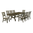 Best Quality Furniture Antique Brown Wood Extendable Dining Table Set
