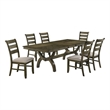 Best Quality Furniture Antique Brown Wood Extendable Dining Table Set