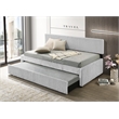 Best Quality Furniture Twin Daybed with Trundle in Light Gray Velvet Corduroy