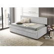 Best Quality Furniture Twin Daybed with Trundle in Light Gray Velvet Corduroy