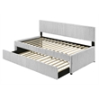 Best Quality Furniture Twin Daybed with Trundle in Light Gray Velvet Corduroy
