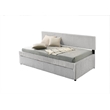 Best Quality Furniture Twin Daybed with Trundle in Light Gray Velvet Corduroy