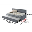 Best Quality Furniture Twin Daybed with Trundle in Light Gray Velvet Corduroy