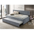 Best Quality Furniture Twin Daybed with Trundle in Gray Velvet Corduroy