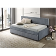 Best Quality Furniture Twin Daybed with Trundle in Gray Velvet Corduroy