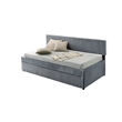 Best Quality Furniture Twin Daybed with Trundle in Gray Velvet Corduroy