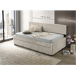 Best Quality Furniture Twin Daybed with Trundle in Cream Velvet Corduroy