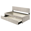 Best Quality Furniture Twin Daybed with Trundle in Cream Velvet Corduroy