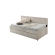 Best Quality Furniture Twin Daybed with Trundle in Cream Velvet Corduroy