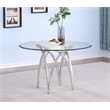 Best Quality Furniture 48x48 Clear Tempered Glass Dining Table with Matte Chrome