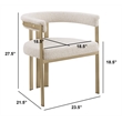 Best Quality Furniture 5pc Circle Clear Glass Dining Set & Boucle Fabric Chairs