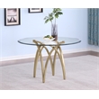 Best Quality Furniture 48x48 Clear Tempered Glass Dining Table with Matte Chrome