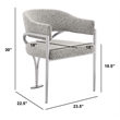 Best Quality Furniture 5pc Circle Clear Glass Dining Set & Boucle Fabric Chairs