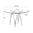 Best Quality Furniture 5pc Circle Clear Glass Dining Set & Boucle Fabric Chairs