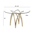 Best Quality Furniture 5pc Circle Clear Glass Dining Set & Boucle Fabric Chairs