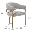Best Quality Furniture 5pc Circle Clear Glass Dining Set & Boucle Fabric Chairs