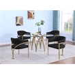 Best Quality Furniture 5pc Circle Clear Glass Dining Set & Boucle Fabric Chairs